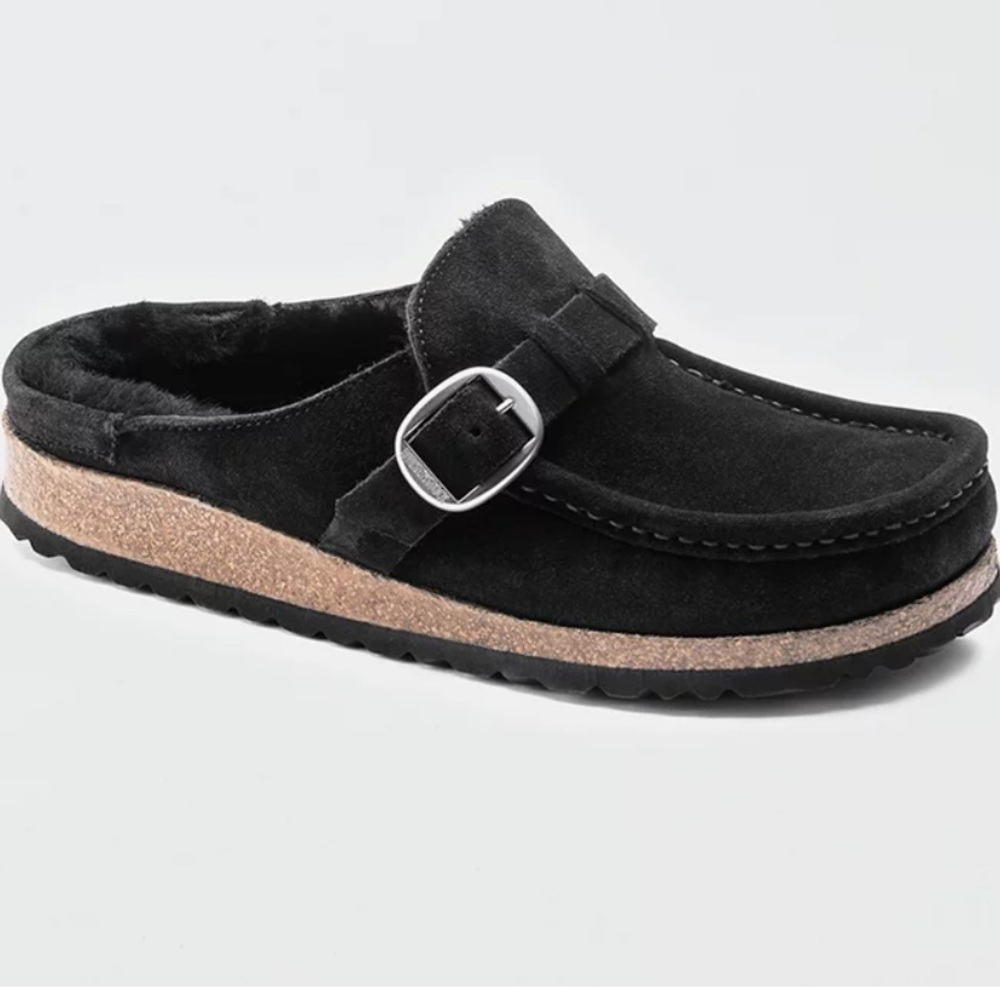 Birckenstock Shearling Buckley Suede Leather